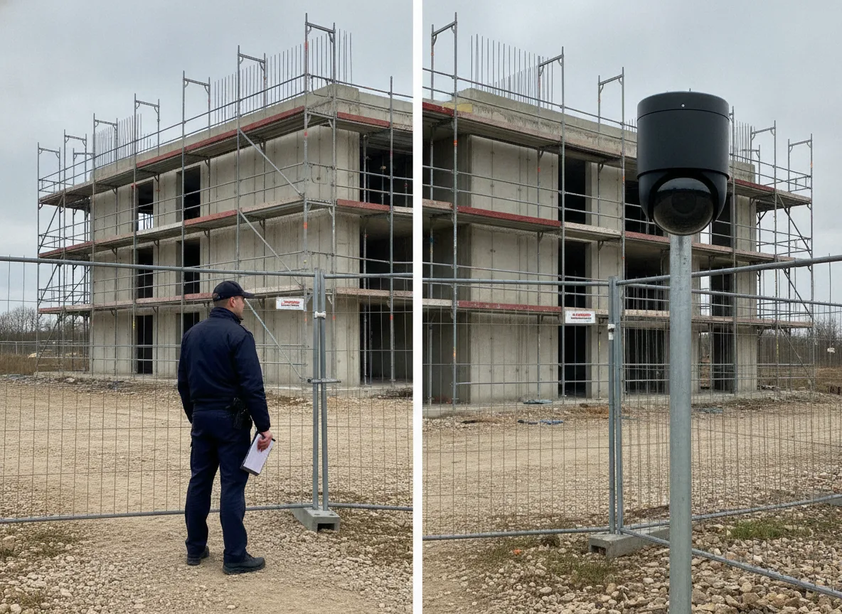 Patrol guard and camera technology compared at a construction site