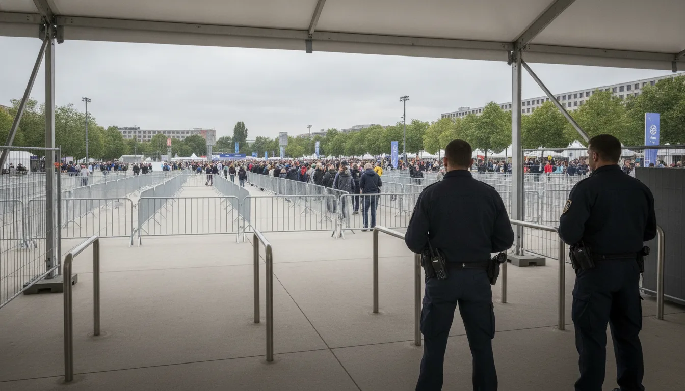 Event Security Berlin: Stewards controlling orderly entry to an event venue